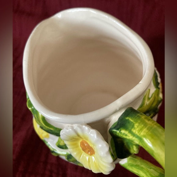 Vintage Lefton Japan Rustic Daisy Ceramic Creamer Pitcher Pot! - Picture 12 of 15
